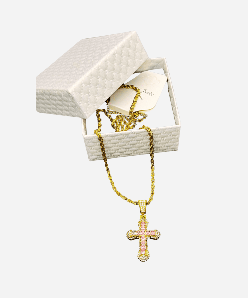 GOLDEN PEARLY CROSS PENDANT