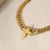 GOLD-PLATED CROSS BRACELET